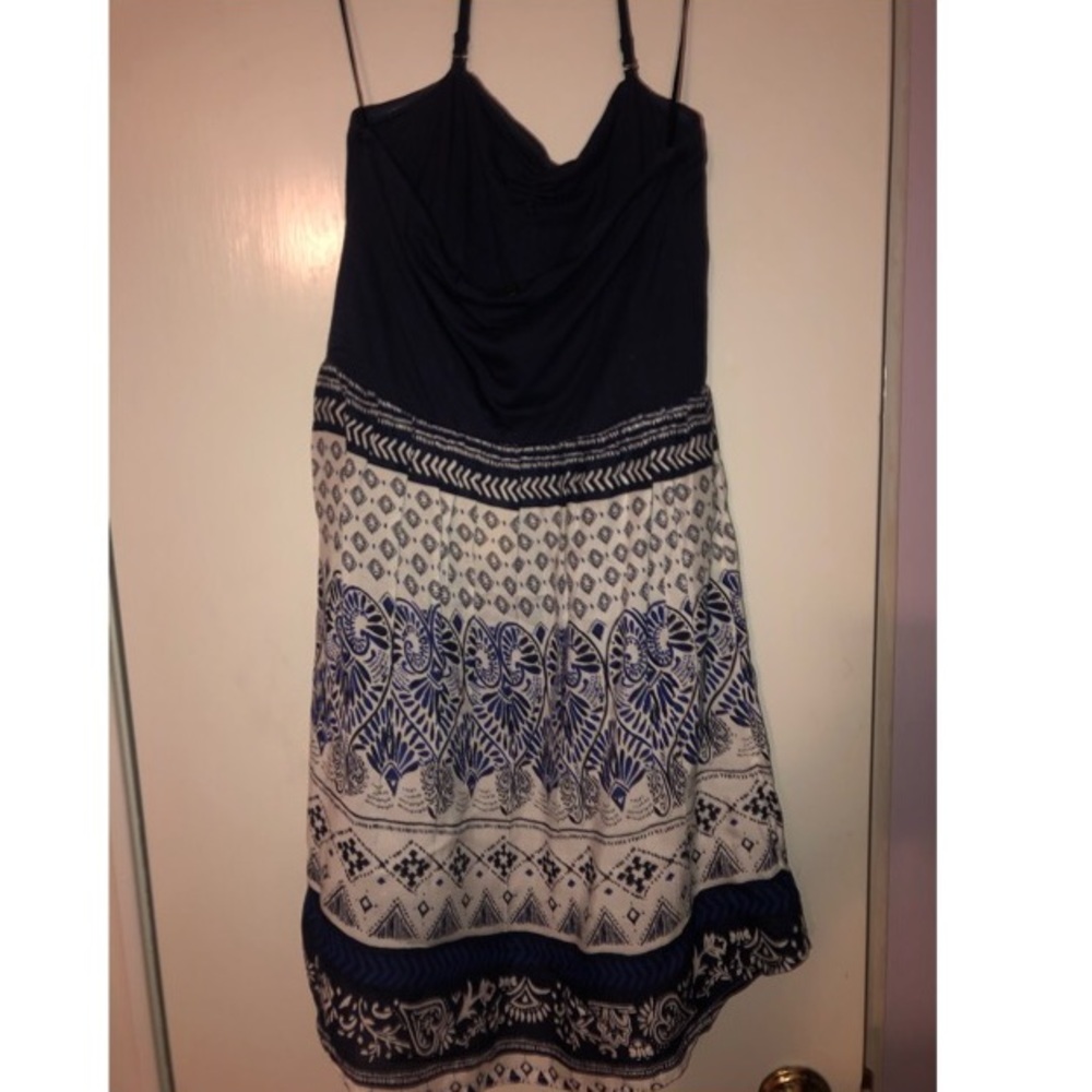 Navy blue and Aztec Print dress.